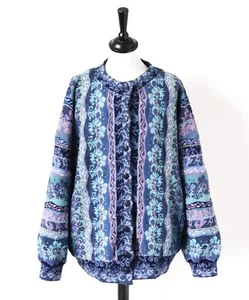 Chaqueta cárdigan de lana Lorry Marshall azul isla justa - vintage década de 1980 - M/Reino Unido 12 - Imagen 1 de 9