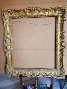 1900's large victoria ornate hand carved frame for painting mirror 28"x 32" - Picture 1 of 9