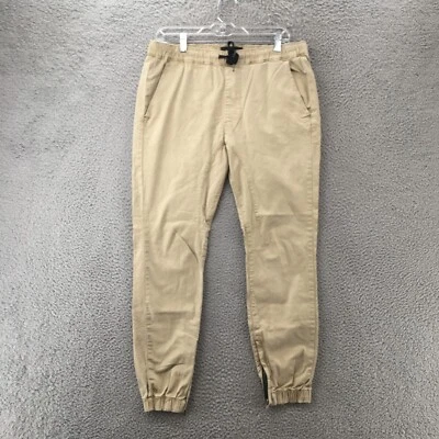 Pacsun Jogger Pants Mens Medium Beige Pull On Elastic Waist Skinny Fit Zip Ankle - Image 1 of 4