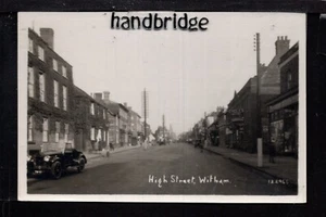 Witham - High Street con coche a motor - postal fotográfica real - Imagen 1 de 1
