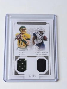 Panini National Treasures 2016 Carson Wentz Smallwood Eagles RC Patch NFL /99 - Bild 1 von 2
