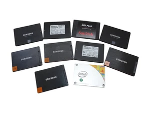 💻 Konvolut 10 diverse 120GB 128GB SSD Festplatten für Bastler Laptop Ersatz 💻 - Afbeelding 1 van 11