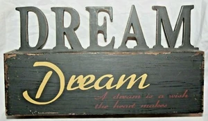 Wooden Wood Decorative "DREAM" Vintage Look Home Decor Craft Display Shelf   - Picture 1 of 7