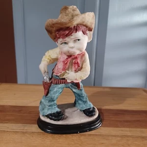 Vtg Young Cowboy Gunslinger Figurine 8" Red Hair Western - Giuseppe Armani Repro - Picture 1 of 18