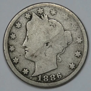 1886 Liberty V Nickel - Picture 1 of 2