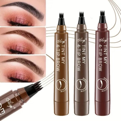 Eyebrow Microblading Pen 5 Color Waterproof Tattoo Liquid Ink 4 Fork Brow Pencil - Image 1 of 4