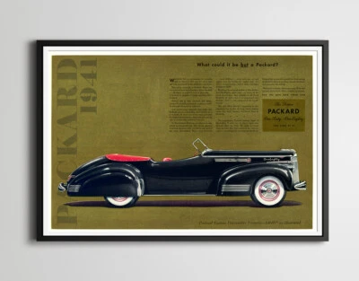 ¡Póster publicitario Packard Victoria 1941 vintage! - Varios tamaños - Coches clásicos - Arte Foto 1 de 4