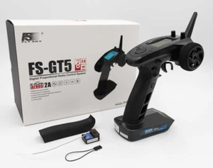 FLY SKY TX FS-GT5 RX BS6 6CH 2,4GHZ Radiocomando a 6 Canali Car Boat Crawler - Picture 1 of 4