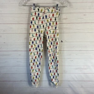 Hanna Andersson Girls Christmas Lights Jogger Sleep Pants Sz 10 Organic Cotton - Picture 1 of 6