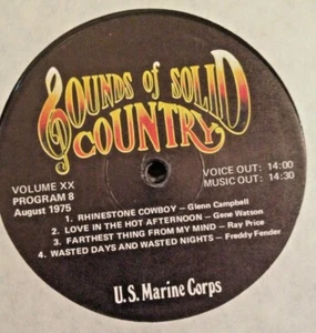 RADIO SHOW: USMC COUNTRY GOLD SHOW 20/7-8 GLEN CAMPBELL, FREDDY FENDER, DOTTSY - Picture 1 of 3
