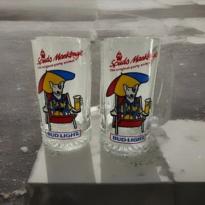 Vintage 1987 Spuds Mackenzie Bud Light Beer Mug Glass - 2 - Picture 1 of 1