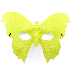 GELBE SCHMETTERLING MASKE Karneval Fasching Augenmaske Damen Kostüm Party / Deko - Bild 1 von 3