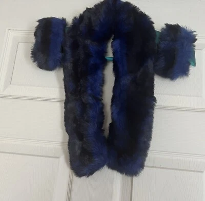 Conjunto de un cuello y puños de piel sintética lujosamente suaves NUEVO Foto 1 de 4