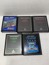 Atari 2600 Game Lot 5 Shark Attack, Checkers, Football, Pinball, Tic Tac Toe