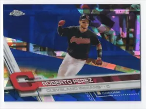 2017 Topps Chrome Sapphire Edition Print Run 250 Roberto Perez #419 Cleveland - Picture 1 of 2