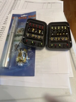 Mini Telescopic Fishing Rods/ Reels Combo Pocket Pen-sized Plus 40 Lures - Image 1 of 3