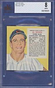 1955 Red Man Tobacco Without Tab # AL11 Al Rosen NM-MT BVG 8 HOF Inductee 1994 - Picture 1 of 2