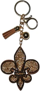 Fleur De Lis Keychains for Women NOLA Key Fob Purse Charm Girls Backpack Keyring - Picture 1 of 9