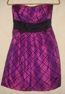 SPEECHLESS Strapless Magenta Pink Black Plaid HOMECOMING Dress NEW Jrs Sz 11 - Picture 1 of 8