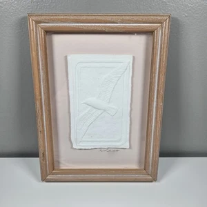 Fiji Grafica carta scolpita pulp art di BIRD firmata "Wess" cornice 6”x8” - Foto 1 di 6