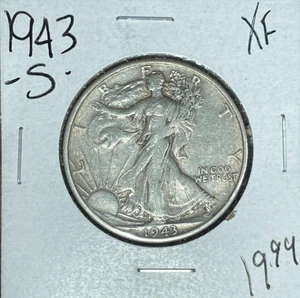 1943-S WALKING LIBERTY SILVER HALF DOLLAR~ XF ~NICE COIN~ - Picture 1 of 2