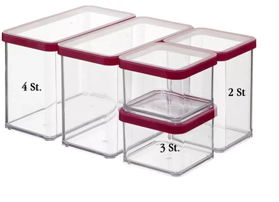 ROTHO Loft Vorratsdosen 9 er Set Küchen Behälter Kunststoff mit Deckel Silikon - Bild 1 von 4