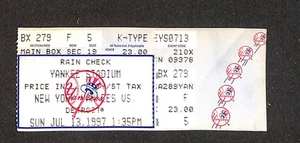 JULY 13, 1997 DETROIT TIGERS @ NEW YORK YANKEES TICKET STUB - Picture 1 of 2