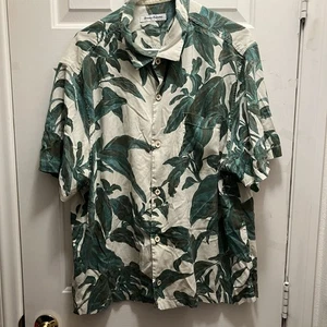 Tommy Bahama Men’s 100% Silk XXL Button Up Leaves Hawaiian Top - Picture 1 of 6