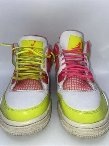 Nike Air Jordan 4 Youth 5y Lemon Venom White Pink Cv7808-100 - Picture 1 of 5