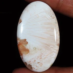 Cabujón ovalado escolecita rosa natural 53,20 quilates piedra preciosa superior 25x42x6 mm WY21 - Imagen 1 de 6