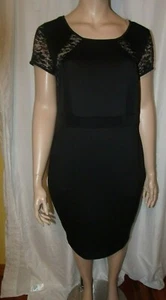 Size 18, 20,22 Women Trixxi Blue or Black Lace Short Sleeve Body Con Dress - Picture 1 of 12