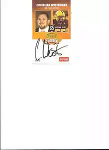 TARJETA DE TAZÓN SENIOR FIRMADA CHRISTIAN WESTERMAN ARIZONA SUN DEVILS CON CERTIFICADO DE AUTENTICIDAD - Imagen 1 de 1