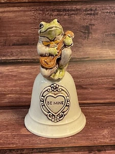 Vintage TIC USA Ceramic Frog chitarrista "Be Mine" campanella RARO - Foto 1 di 7