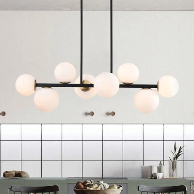 Lámpara de araña Pascaline 38 pulgadas Orb con iluminación de techo acabado negro mate 8 luces Foto 1 de 4
