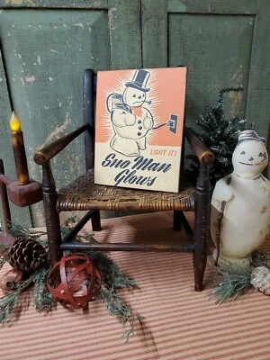 ANTIGUO VINTAGE RETRO ESTILO MODERNO NAVIDAD MUÑECO DE NIEVE ILUMINADO DE PLÁSTICO BRILLA SIGNO DE ANUNCIO  Foto 1 de 4