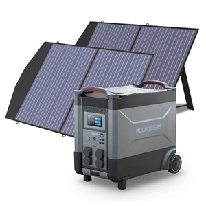 ALLPOWERS 230V Erweiterbare Batterie R4000 Solargenerator mit 2X100W Solarpanel - Bild 1 von 11