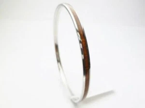 Hawaiian Jewelry Natural Koa Wood Stainless Steel Island Bracelet Bangle #22550 - Picture 1 of 10