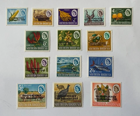 Rhodesia 208-221 (1966) 1/2p - £1 Southern Rhodesia 95-108 overprinted Cover