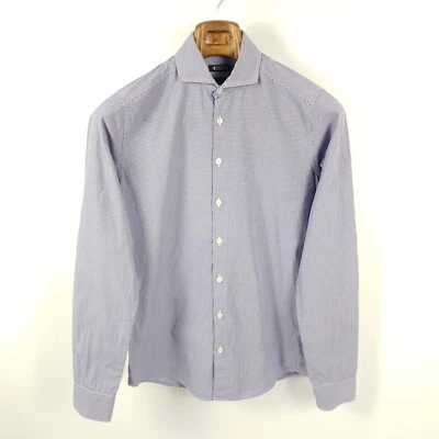 Tiger Of Sweden Shirt Mens Size 38 Purple White Check Slim Fit Business Shirt - Image 1 of 4