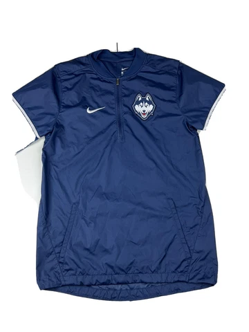 Nike UCONN Huskies Short Sleeve Windbreaker Size S Mens Navy Cover