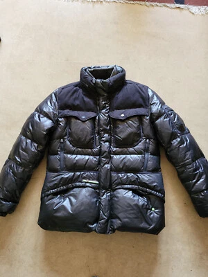 Hugo Boss green label men's puffer coat Julex XL suede details jacket mantel - Image 1 of 4