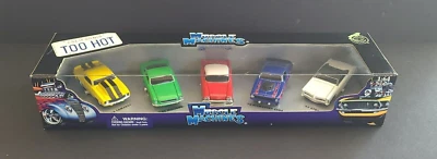 Coches fundidos a presión Muscle Machines escala 1:64 California Too Hot paquete de 5 2002 Funline Foto 1 de 4