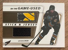 2002-03 ITG In The Game Used Stick and Jersey GOLD #SJ-7 - Jaromir Jagr /10