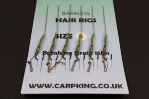 6 X PRO Hair Rigs Barbless/Barbed Boilie Hook OR latest Curved shank - 2000 SOLD - Picture 1 of 16