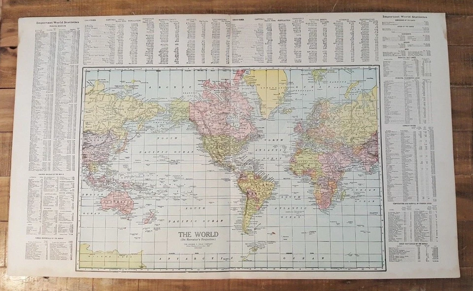 Antique MAP OF THE WORLD - Atlas Of GRAND FORKS CO. N. DAKOTA - Ogle & Co. 1927 - Image 1 of 4
