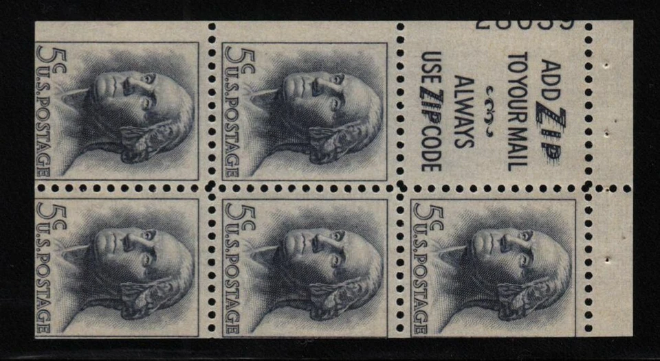 1962 Washington Sc 1213a pane Slogan 3 MNH 35% plate number 28039 CV $20 - Image 1 of 1