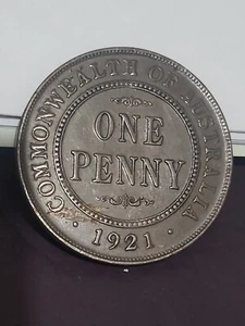 PENNY EF australiano 1921 o mejor bonito color chocolate die indio - Imagen 1 de 6