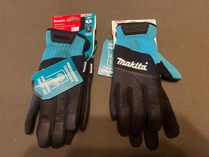 Two Pair Makita T-04167 Open Cuff Flexible Protection Utility Work Gloves Large - Picture 1 of 3