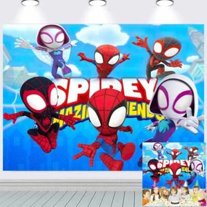 Spidey and His Friends Party Decor Party Supplies Backdrop Banner Vinyl 7x5ft - Picture 1 of 7