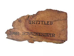 Tablero de título de escultura de madera John Schackerman Live Edge años 70 Collingswood NJ - Imagen 1 de 5